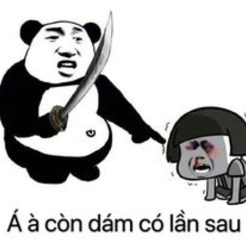 meme gấu trúc cầm dao