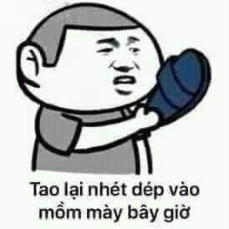 meme cầm dép ném