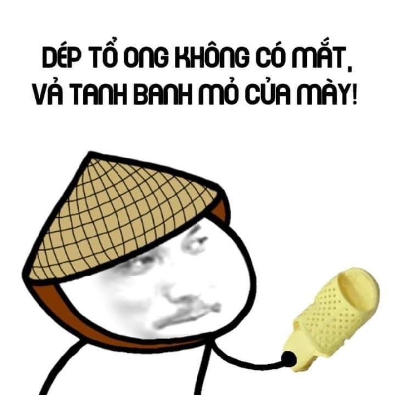 meme cầm dép vả