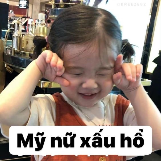 meme em bé xấu hổ