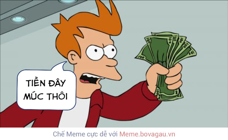 meme đưa tiền và biểu cảm