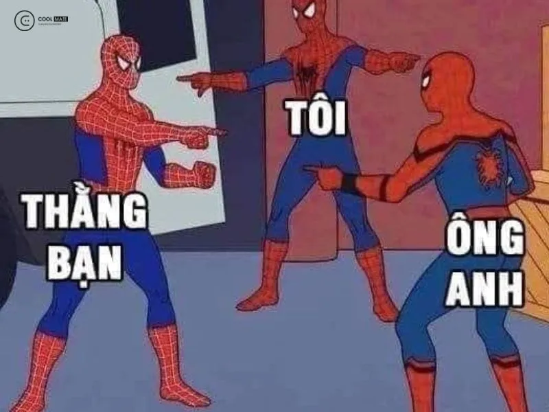 meme spiderman chỉ nhau hài hước