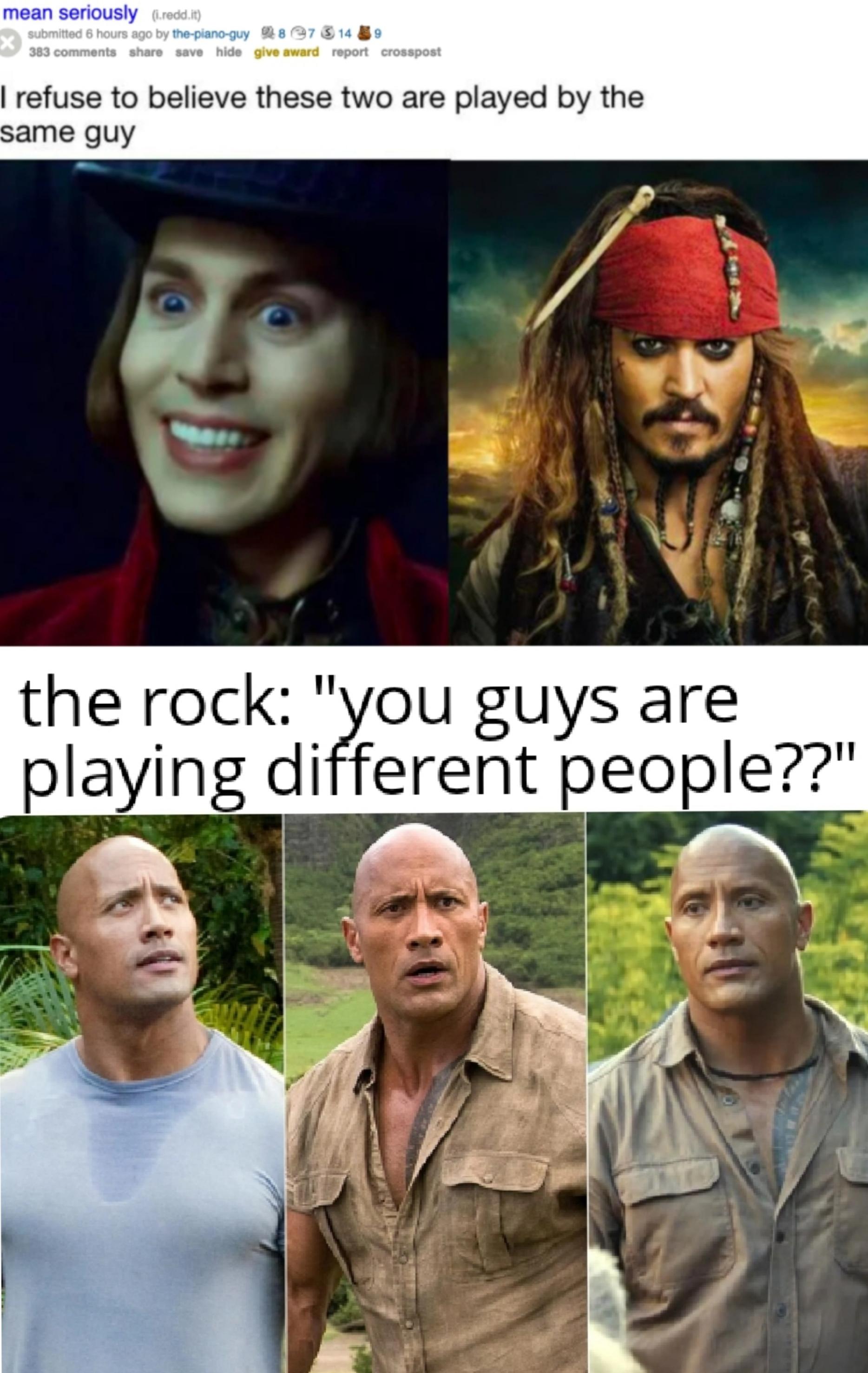 meme the rock và ngôi sao điện ảnh